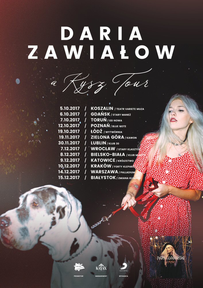 Daria Zawiałow koncerty 2017 - A Kysz! Tour to 13 klubowych koncertów: