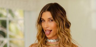 Hailey Bieber w skórzanej stylizacji