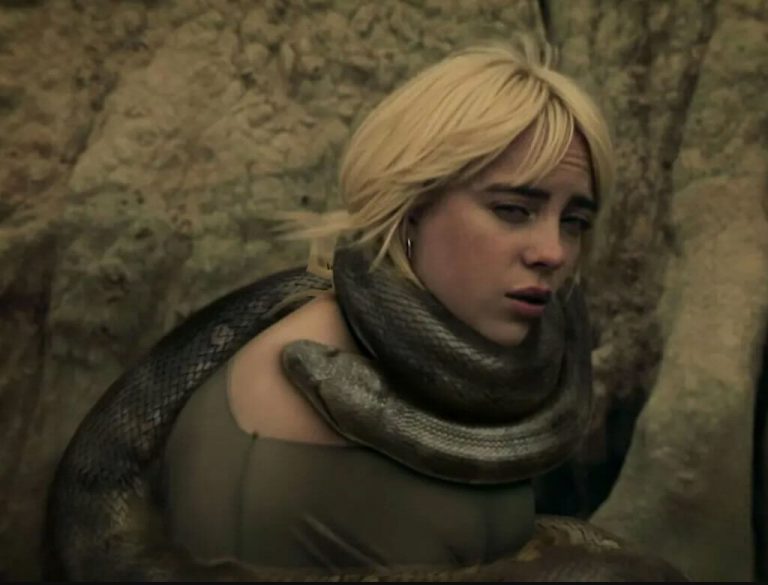 Billie Eilish z ponad 35-kilogramowym wężem. To mrozi krew w żyłach