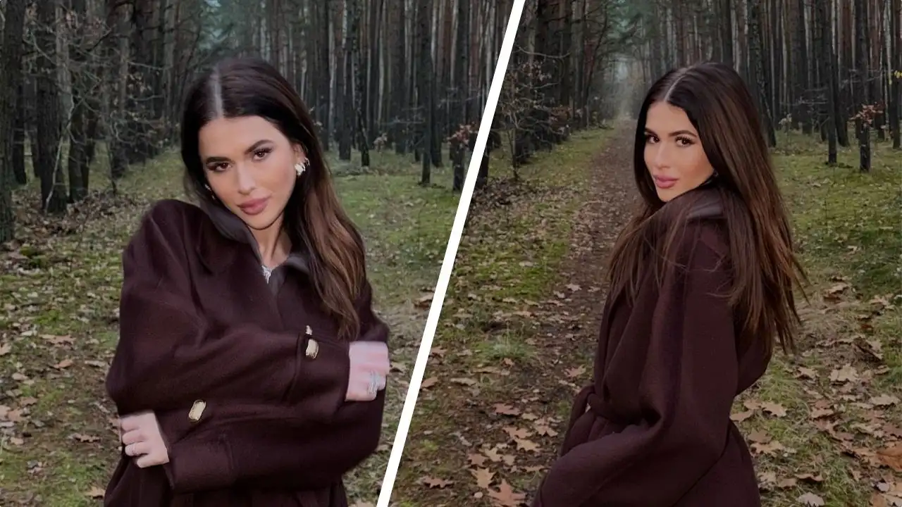 Roksana Węgiel na rodzinnym spacerze