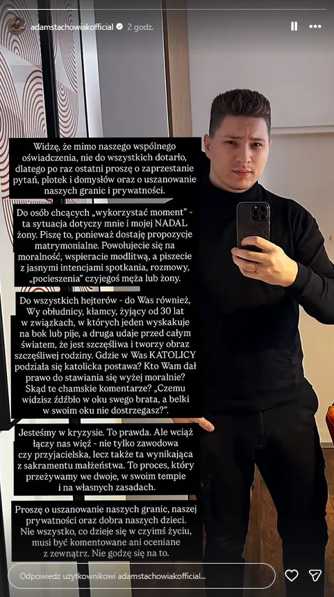Adam Stachowiak ostro do hejterów. Padły mocne słowa o katolikach
