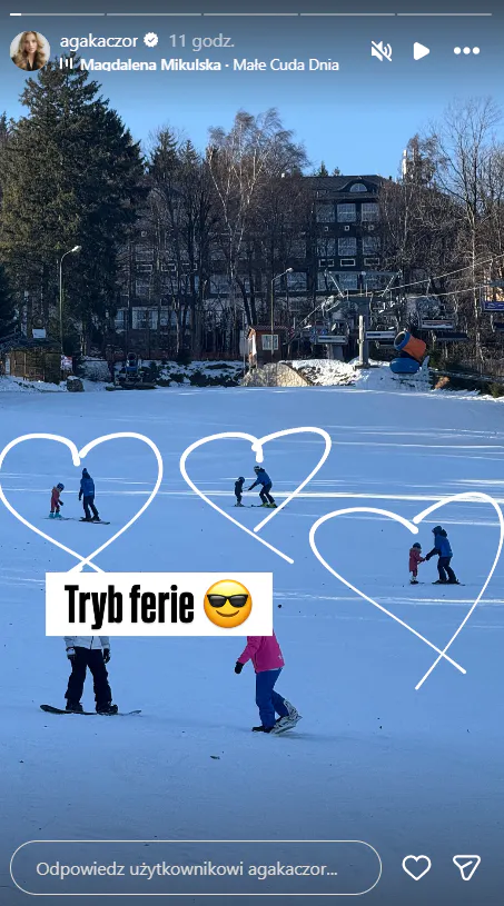 Agnieszka Kaczorowska i Marcin Rogacewicz na feriach