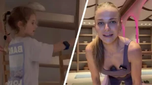 Laura Lewandowska towarzyszy Annie Lewandowskiej w ćwiczeniach