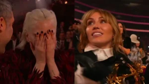 Lady Gaga odebrała Grammy, a Miley Cyrus nawet nie drgnęła