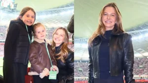 Anna Lewandowska z córkami po meczu. Tak naprawdę wyglądali