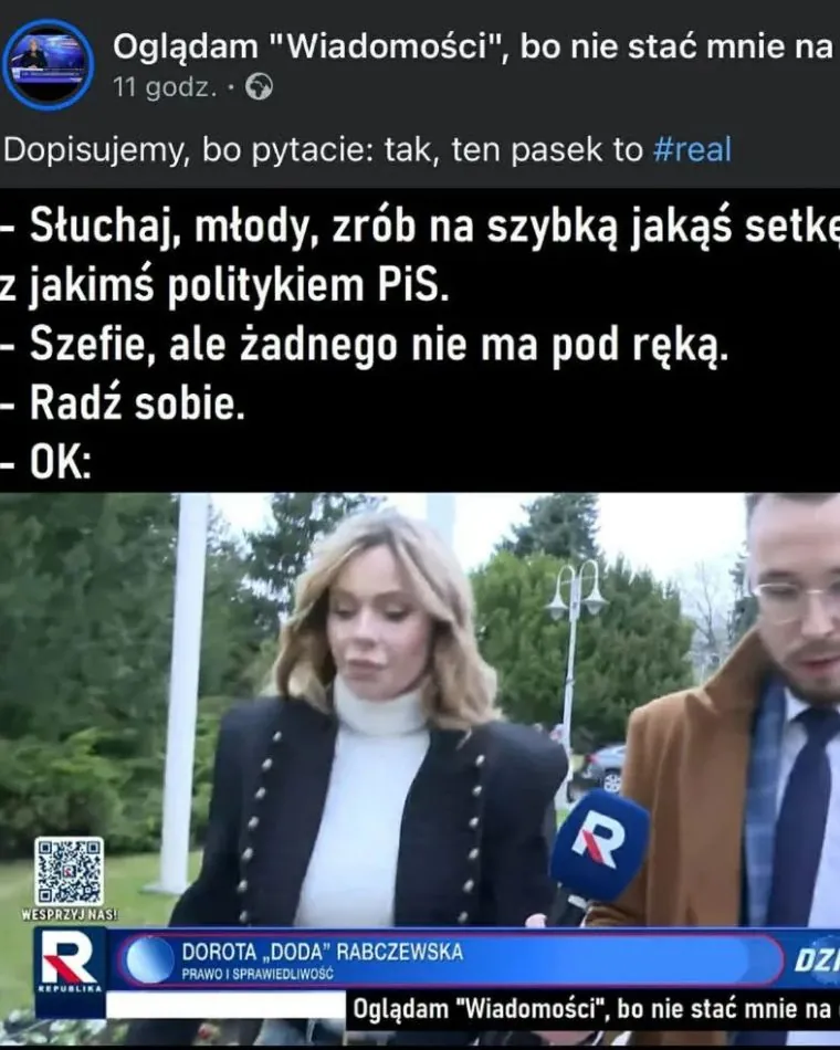 Doda została podpisana jako działaczka PiS w TV