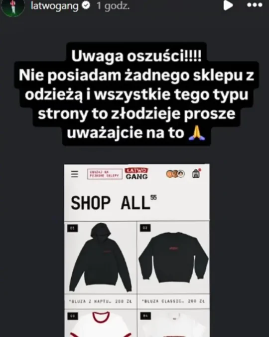 Łatwogang ostrzega przed oszustami
